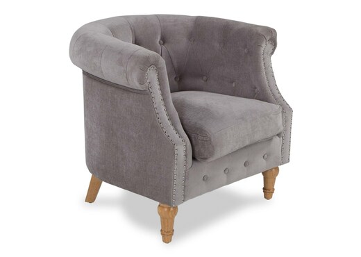 Grey Fabric Armchair - Ebony