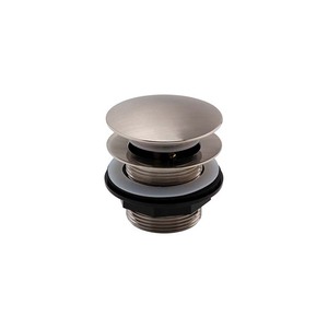 Domed Unslotted Bath Waste - Brushed Nickel photo 1