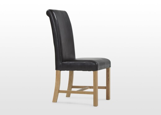 black leather dining chairs with oak legs