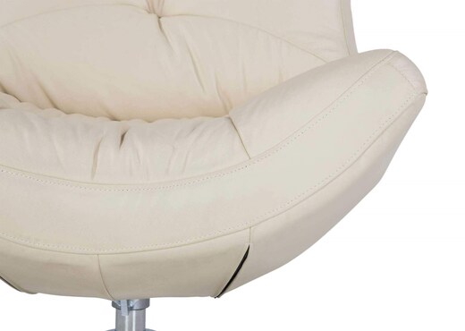 cream leather swivel armchair