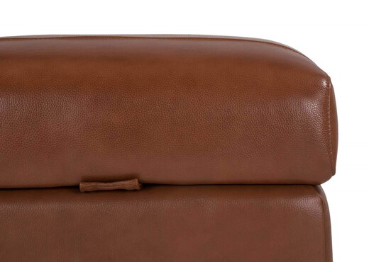 Brown Leather Storage Footstool - Torino photo 6