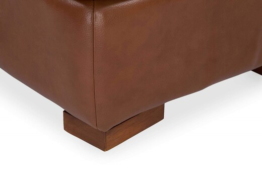 Brown Leather Storage Footstool - Torino photo 7