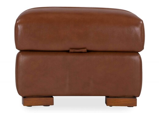 Brown Leather Storage Footstool - Torino photo 8