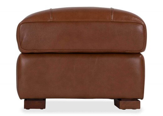 Brown Leather Storage Footstool - Torino photo 10