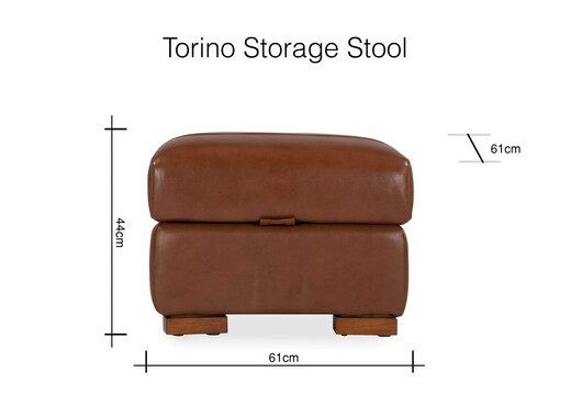 Brown Leather Storage Footstool - Torino photo 9