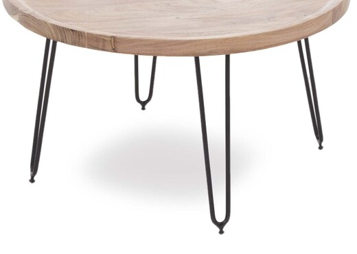 Large Round Coffee Table with Black Metal Legs - Crete photo 3