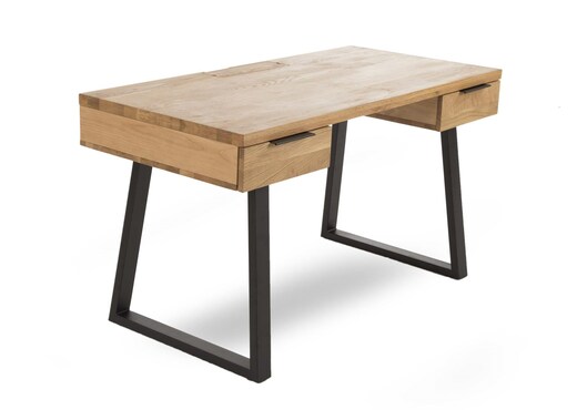 oak desk with metal legs