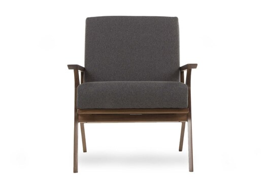 Grey Fabric With Walnut Armchair - Henrick photo 3