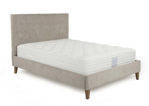 Interiors King Size 5 ft Beige Fabric Bed Frame Calia