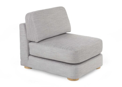 grey single seater sofa