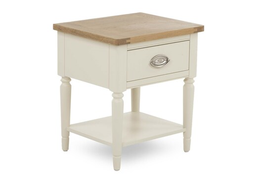 Interiors | 1 Drawer Cream Lamp Table - Farmhouse