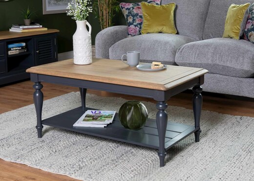 Interiors | Dark Grey & Oak Coffee Table - Toulouse