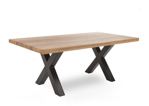 Interiors | 200cm Oak X Leg Dining Table - Lucca