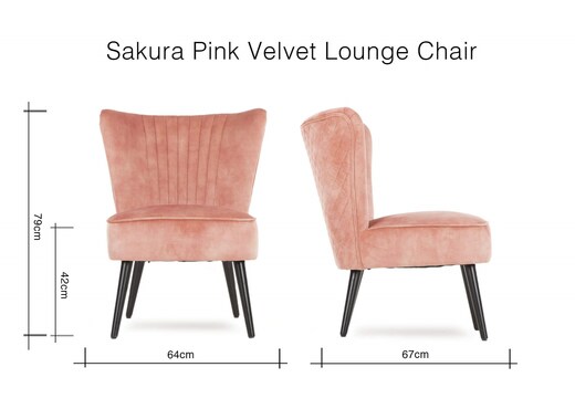 Pink Velvet Lounge Chair - Sakura photo 7