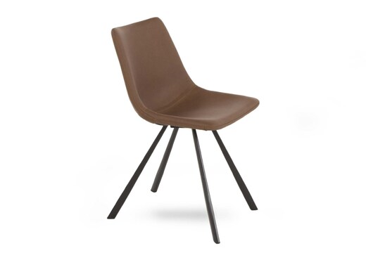 Light Brown Faux Leather Dining Chair - Yukon