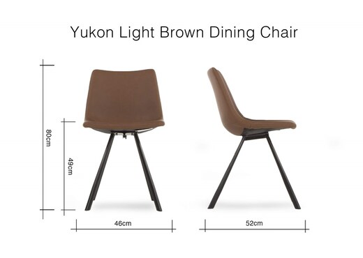 Light Brown Faux Leather Dining Chair - Yukon photo 6