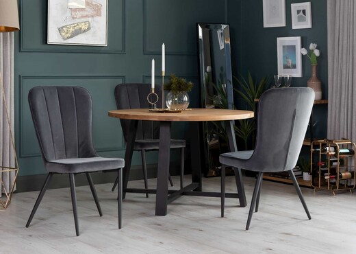 Dark Grey Velvet Dining Chair - Heuston photo 2