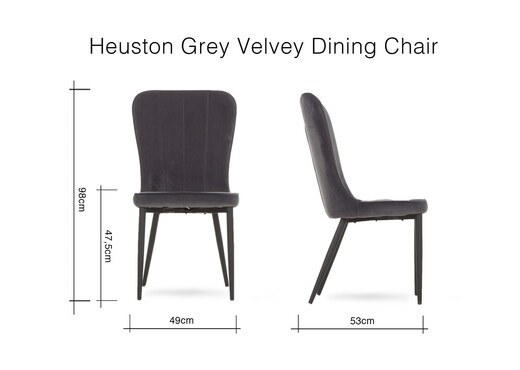 Dark Grey Velvet Dining Chair - Heuston photo 6
