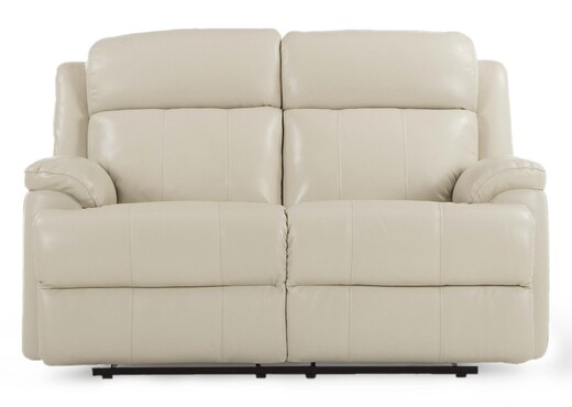2 Seater Off White Leather Recliner - Embrace photo 5