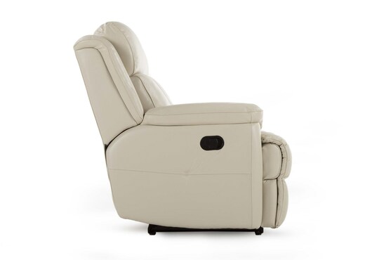 2 Seater Off White Leather Recliner - Embrace photo 6