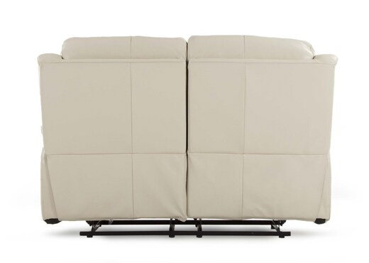 2 Seater Off White Leather Recliner - Embrace photo 7