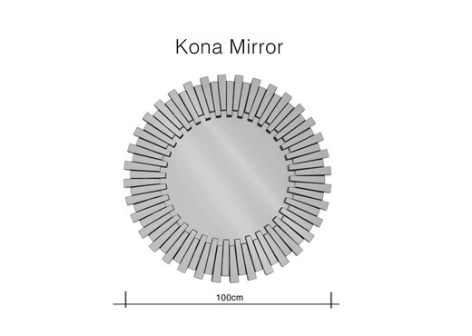 100cm x 100cm Black Round Wall Mirror - Kona photo 6