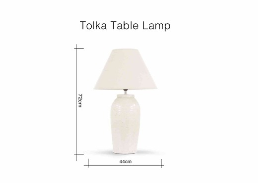 Tall Cream Table Lamp with Shade - Tolka photo 6