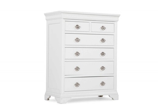Six Drawer White Chest - Chantilly photo 1
