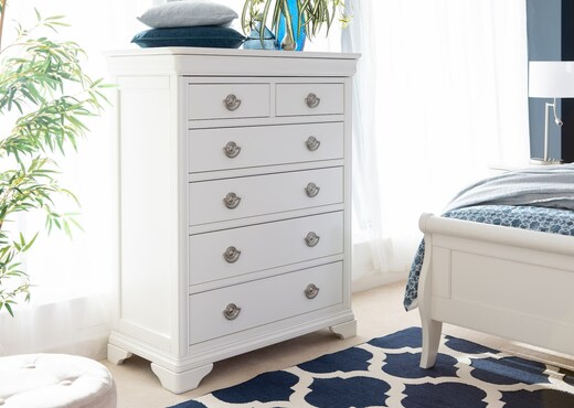 Six Drawer White Chest - Chantilly photo 2