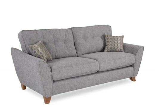 3 Seater Grey Fabric Sofa - Aria