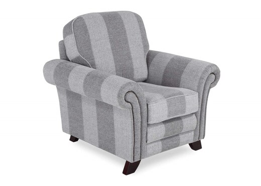 grey striped armchair