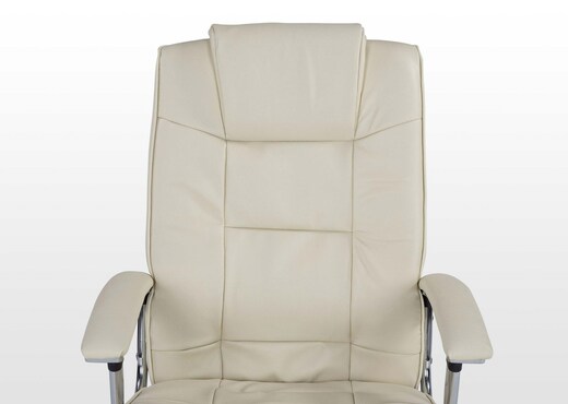 Modern Cream Leather Office Chair - Houston photo 2