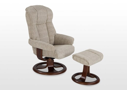 Fabric swivel 2024 chair and footstool