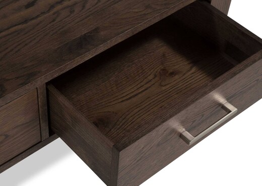 dark oak coffee table with drawers