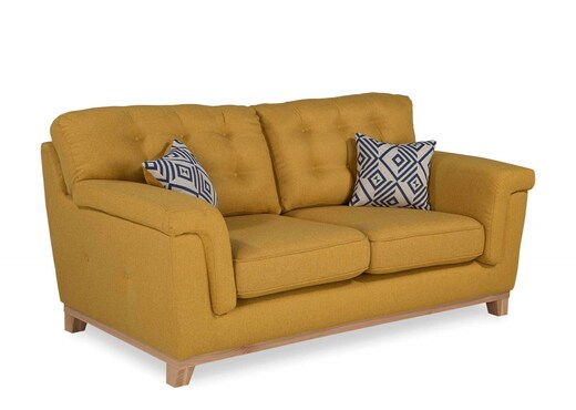 Interiors | 2 Seater Highback Yellow Fabric Sofa - Fjord