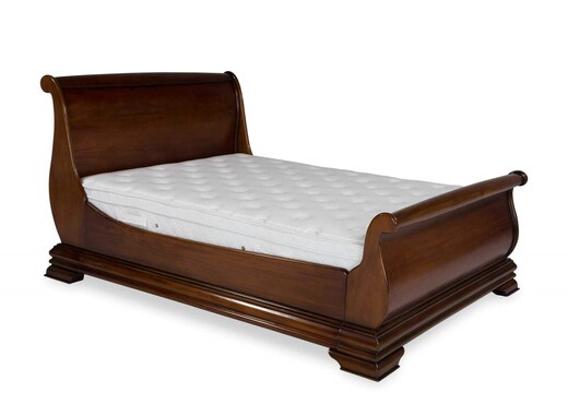 FRENCH SOLID HARDWOOD 5ft King Size Mahogany Stained Sleigh Bed - HW05  £579.00 - PicClick UK
