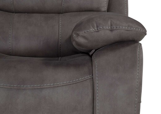 Interiors 3 Seater Sultry Grey Fabric Reclining Sofa Hannah 3253