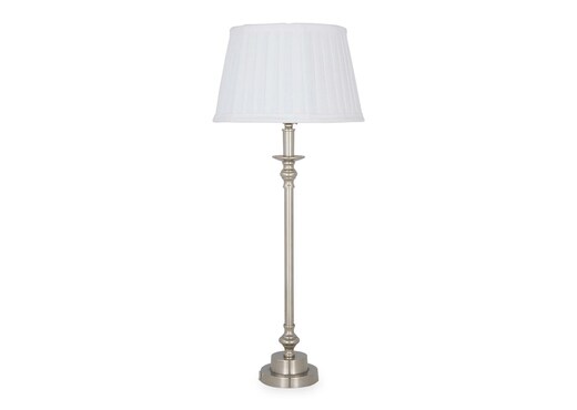 White Shade Silver Finished Table Lamp - Tory photo 1