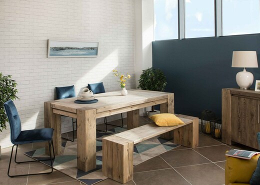 Grey Wooden Dining Table - Hardy photo 2