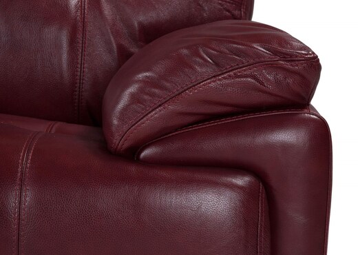 Red Leather 3 Seater Sofa - Livorno photo 3