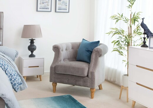 Grey Fabric Armchair - Ebony photo 2