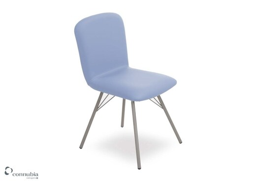 Blue faux leather dining chairs hot sale