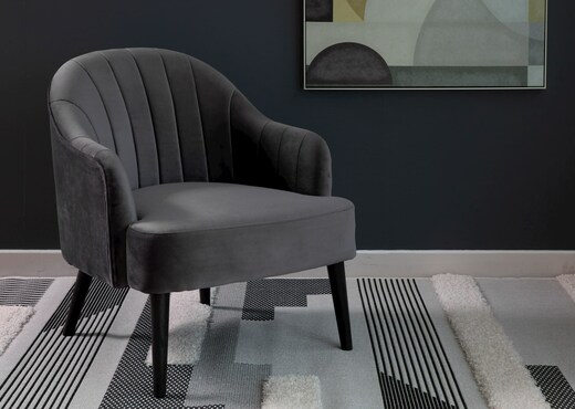 Dark Grey Velvet Chair - Hazel photo 2