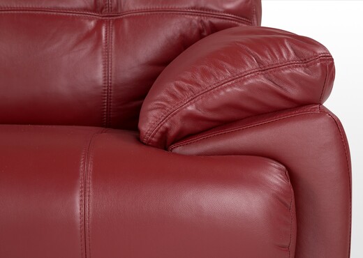 3 Seater Red Leather Sofa - Concorde photo 2