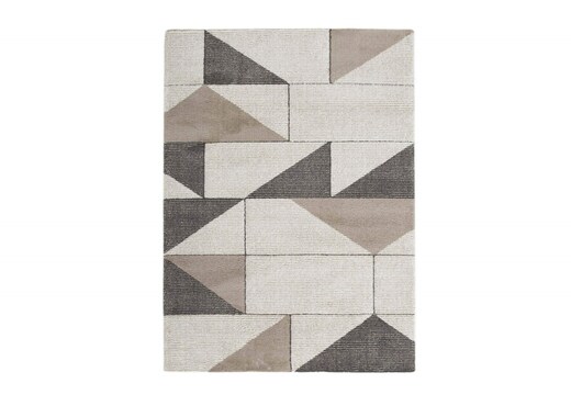 Interiors | Large Beige Geometric Rug - Fraser