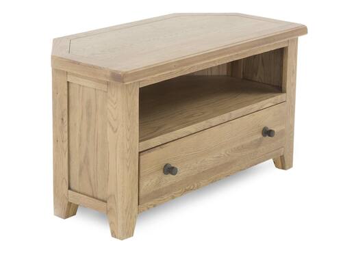 Interiors Smoked Oak Corner TV Unit Country Cottage