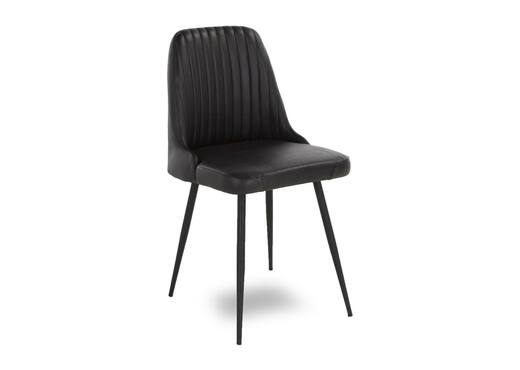 Black Leather Dining Chair - Harvey photo 1