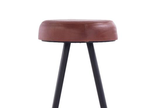 Interiors | Brown Leather Bar Stool - Dalton