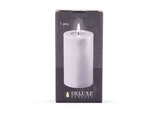 Small Grey Slim LED Candle - Real Flame Deluxe photo 2