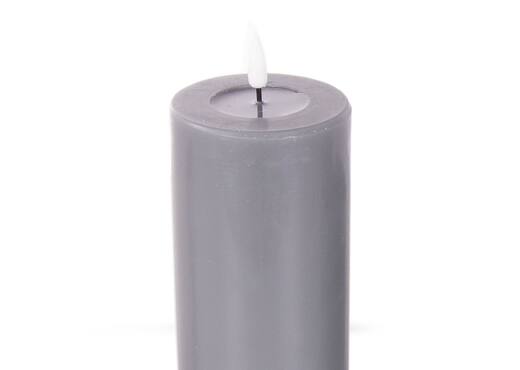 Large Grey Slim LED Candle - Real Flame Deluxe photo 2